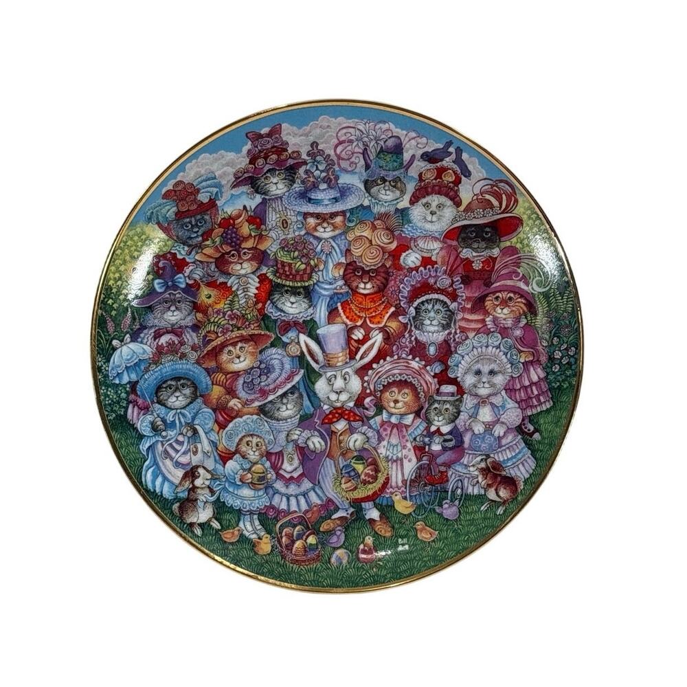 Franklin Mint Easter Purrade Bill Bell Porcelain Plate COA Boxed